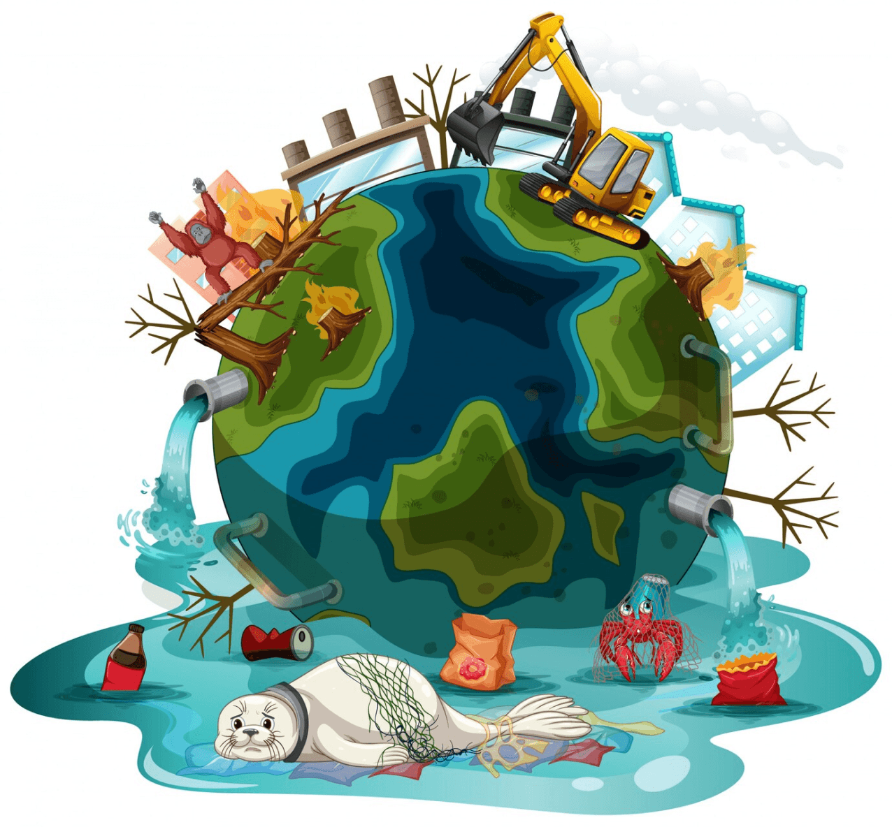 Earth with waste